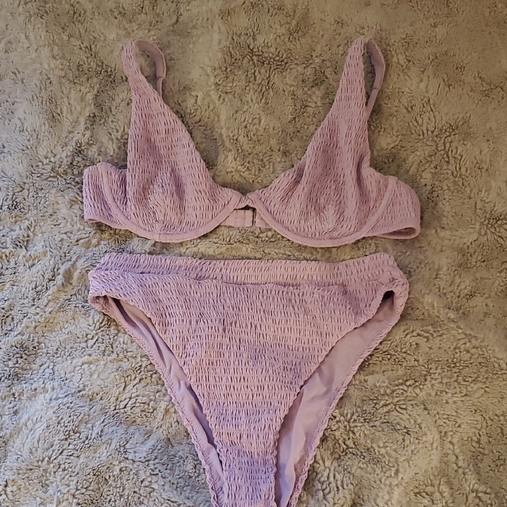 Rhythm Lilac Textured Bikini Set